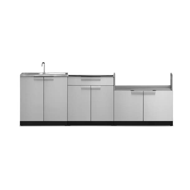 NewAge Products Outdoor Kitchen Stainless Steel 2 Piece Modular Outdoor Kitchen